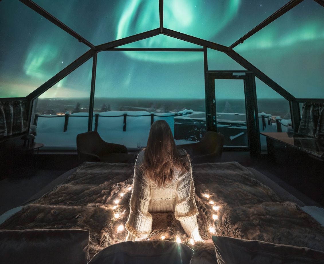 Glass igloo stays in Finnish Lapland