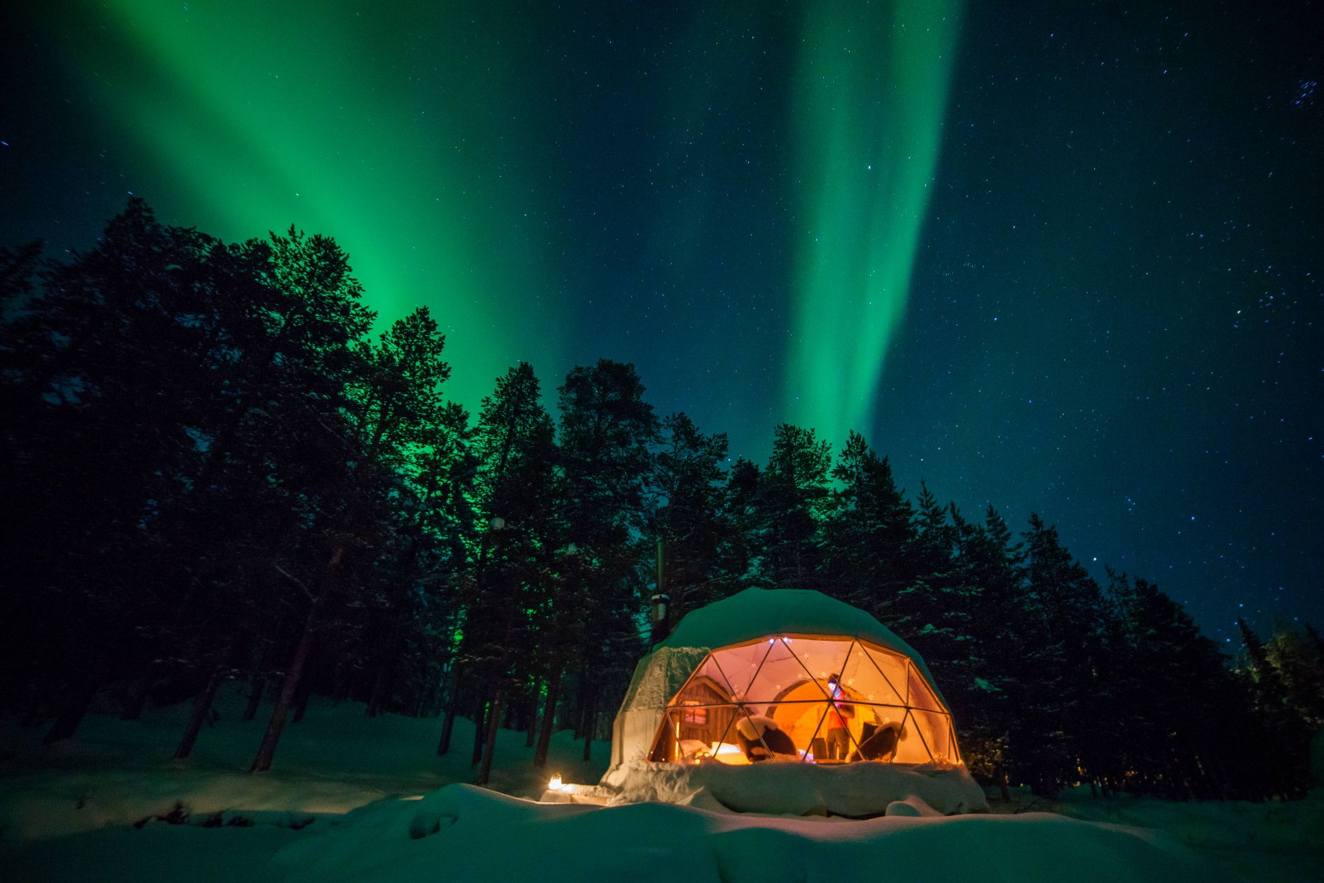 Aurora dome cabins at Torassieppi, Finnish Lapland