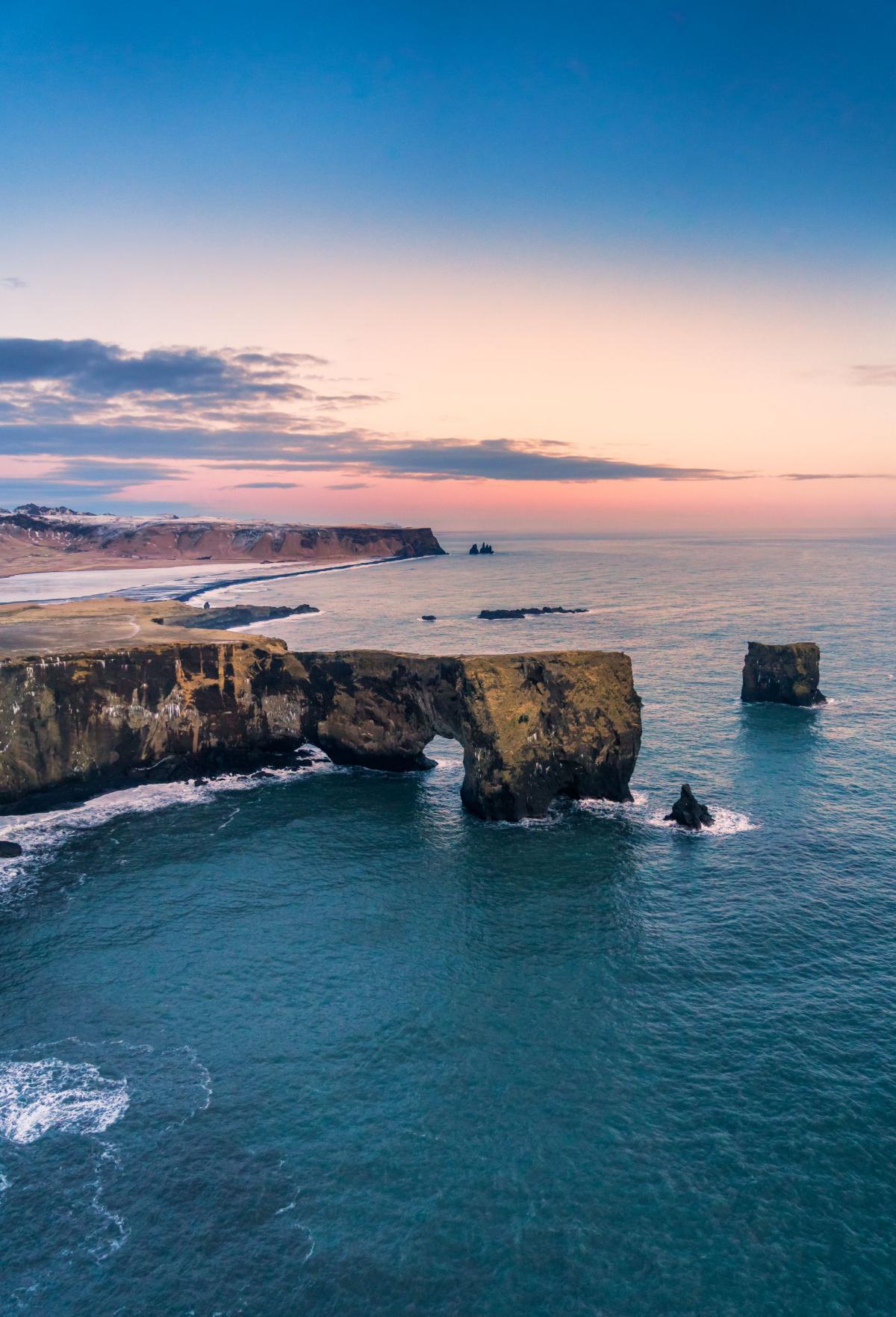 The Dyrhólaey sea arch on Iceland’s south coast