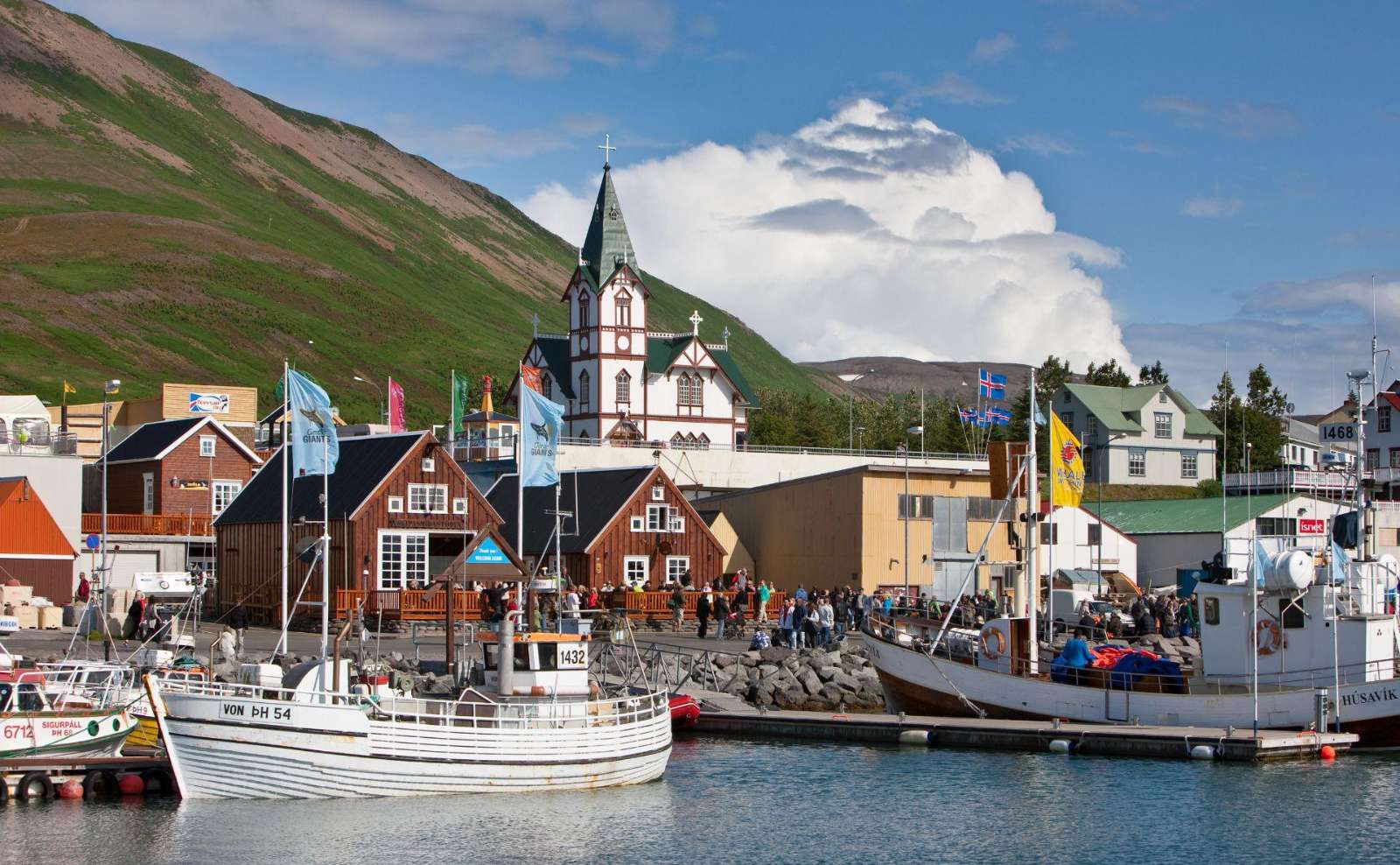 Húsavík harbour, the whale-watching capital of Iceland
