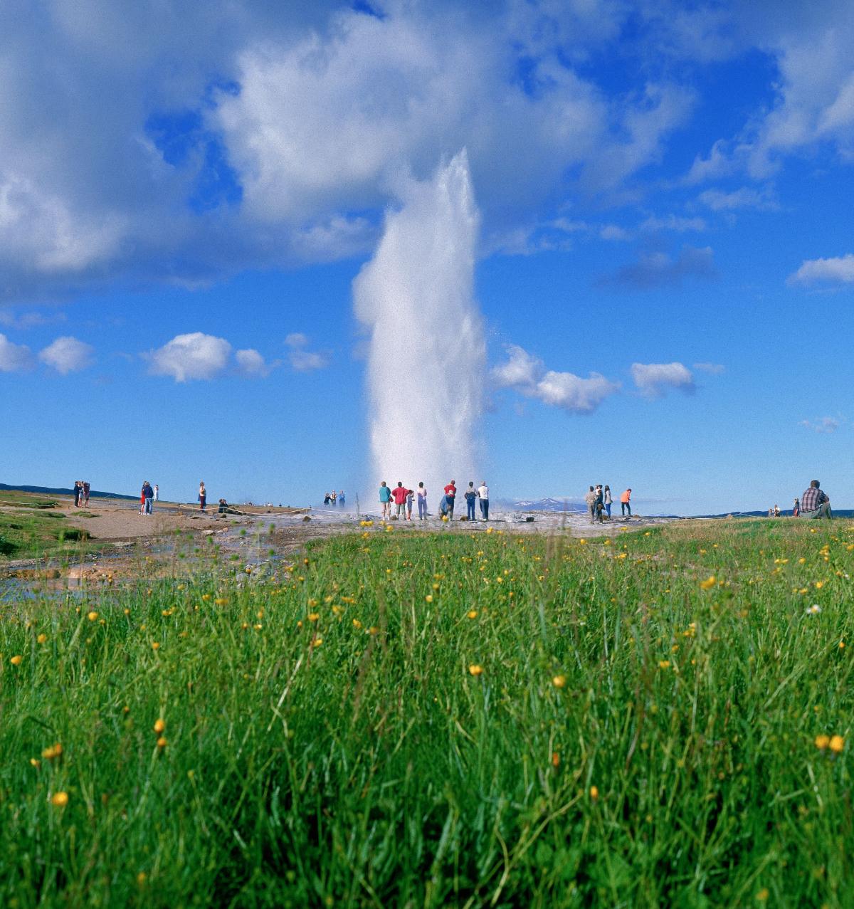 The Strokkur geyser erupting, Iceland