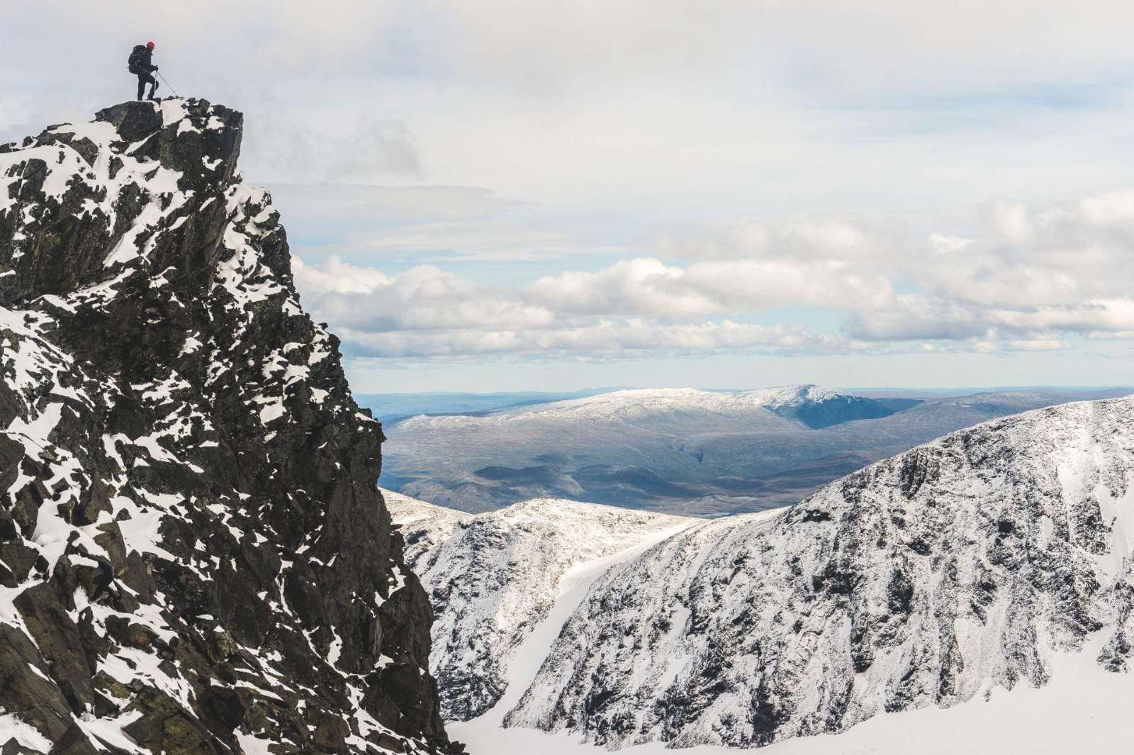 Hiker in the mountains of northern Sweden