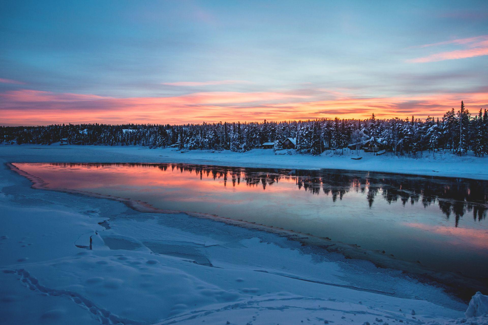 The Torne river in Swedish Lapland